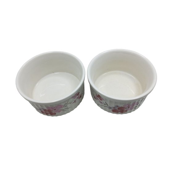 vintage set of 2 1985 jmp marketing galleria collection stoneware ramekins - Picture 3 of 4